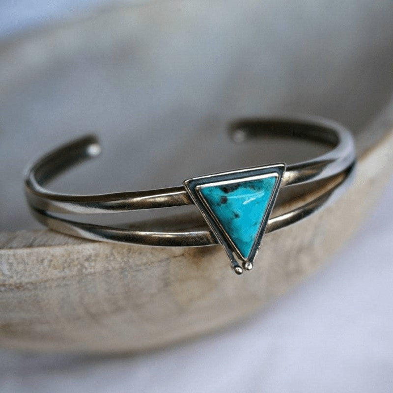 Turquoise Triangle Cuff Bracelet
