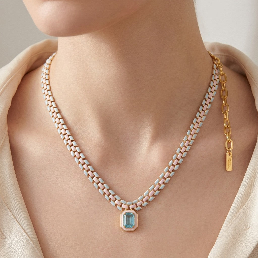 Pastel Layered Gemstone Necklace