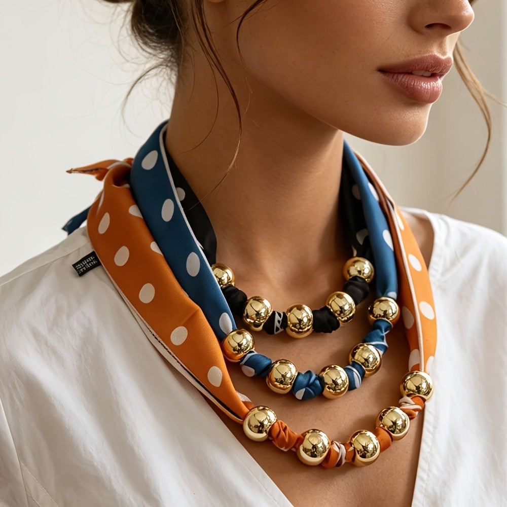 Paisley Beaded Scarf Necklace