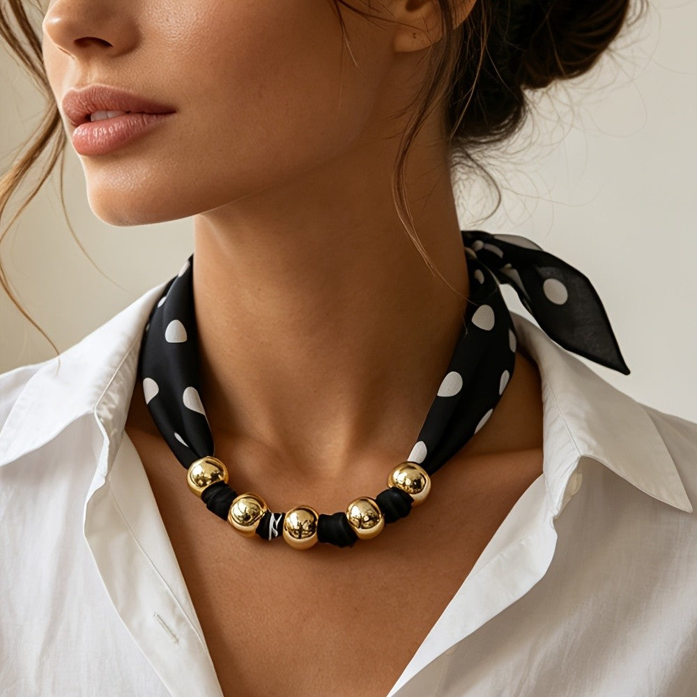 Paisley Beaded Scarf Necklace
