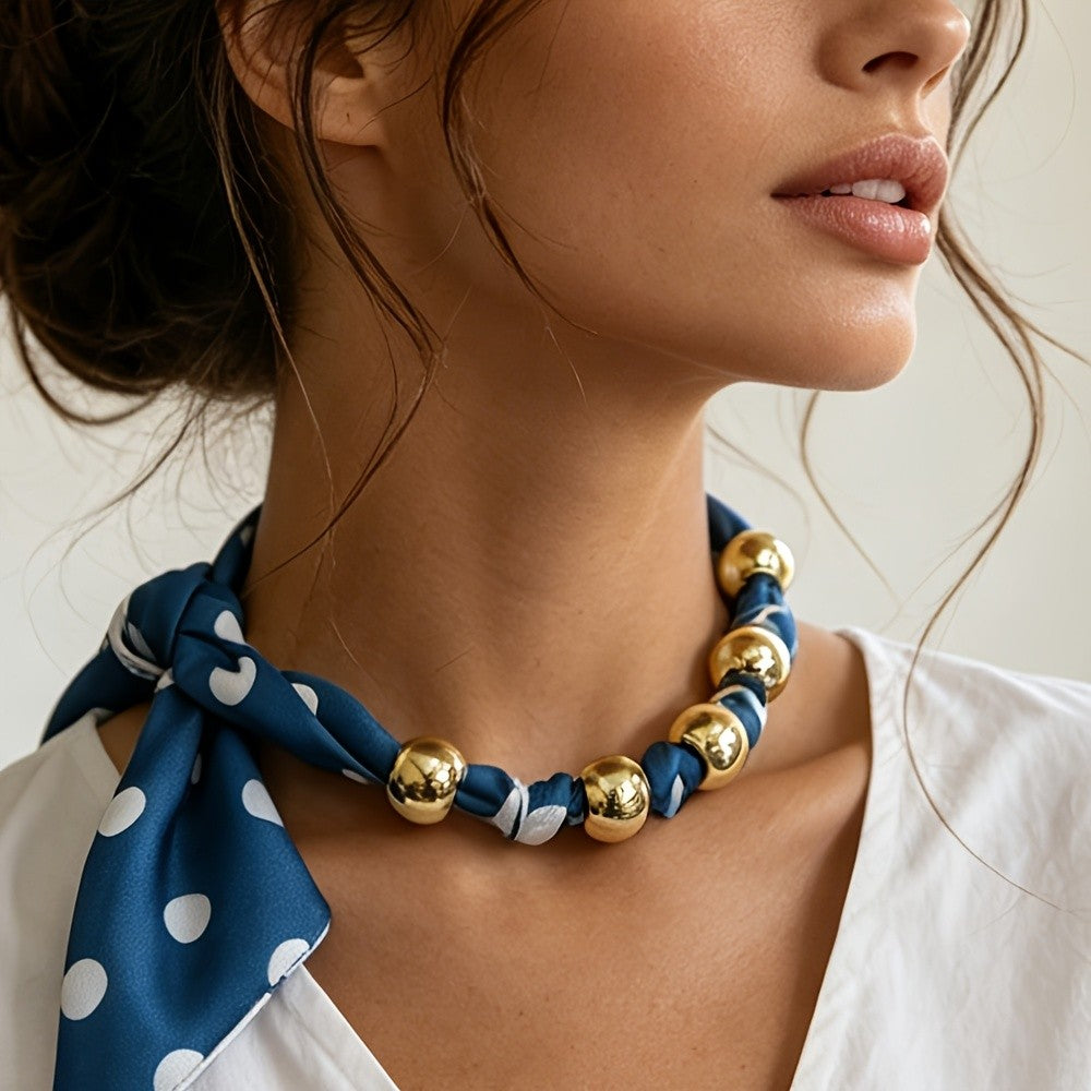 Paisley Beaded Scarf Necklace