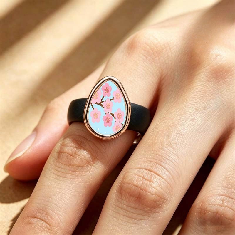 Sakura Blossom Teardrop Ring