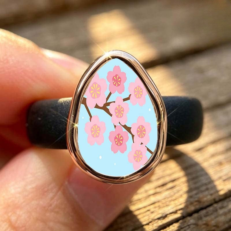 Sakura Blossom Teardrop Ring