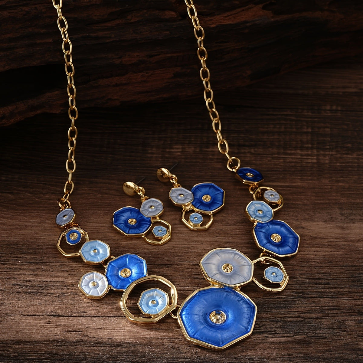 Geometric Flower Jewelry Set