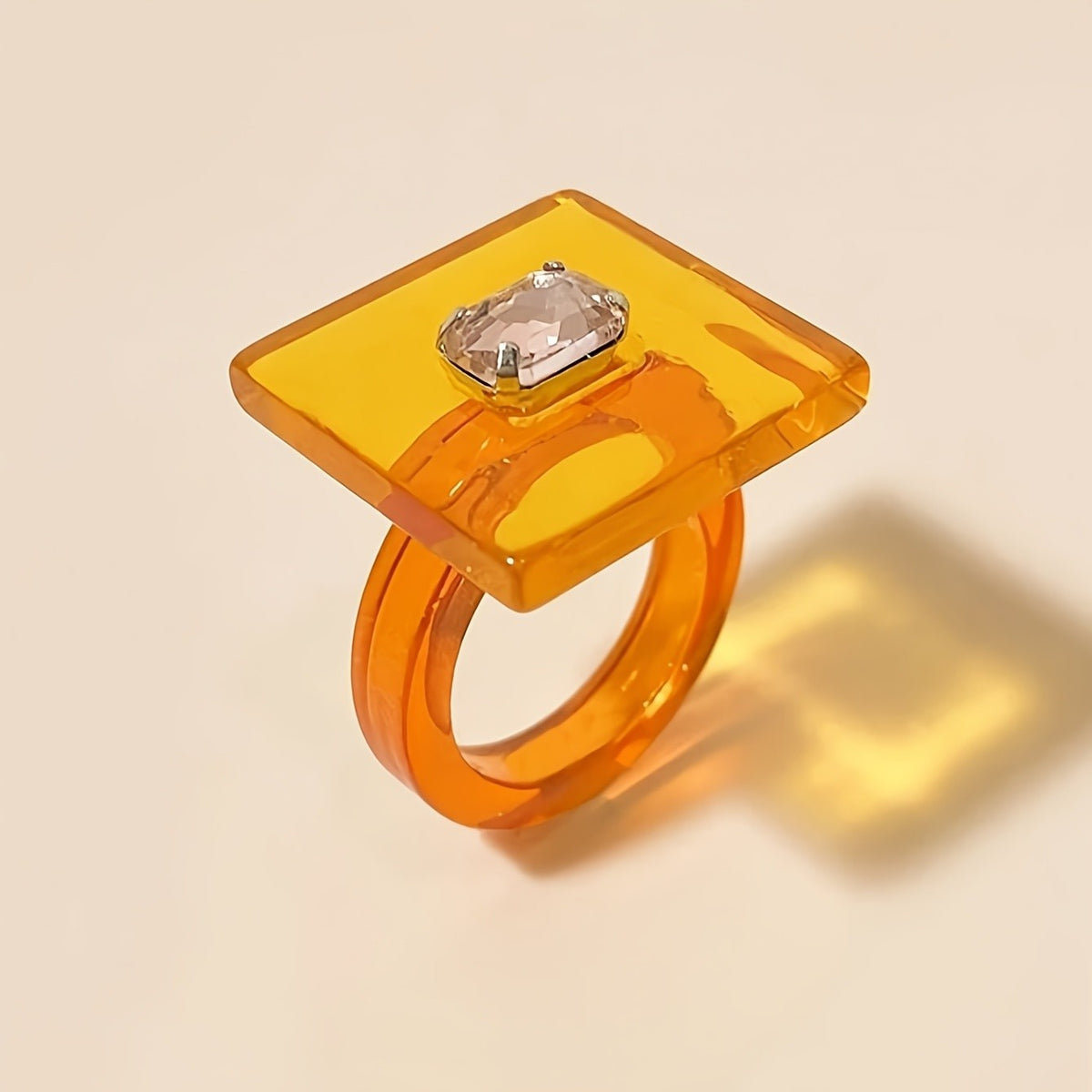 Two-Tone Square Resin Ring