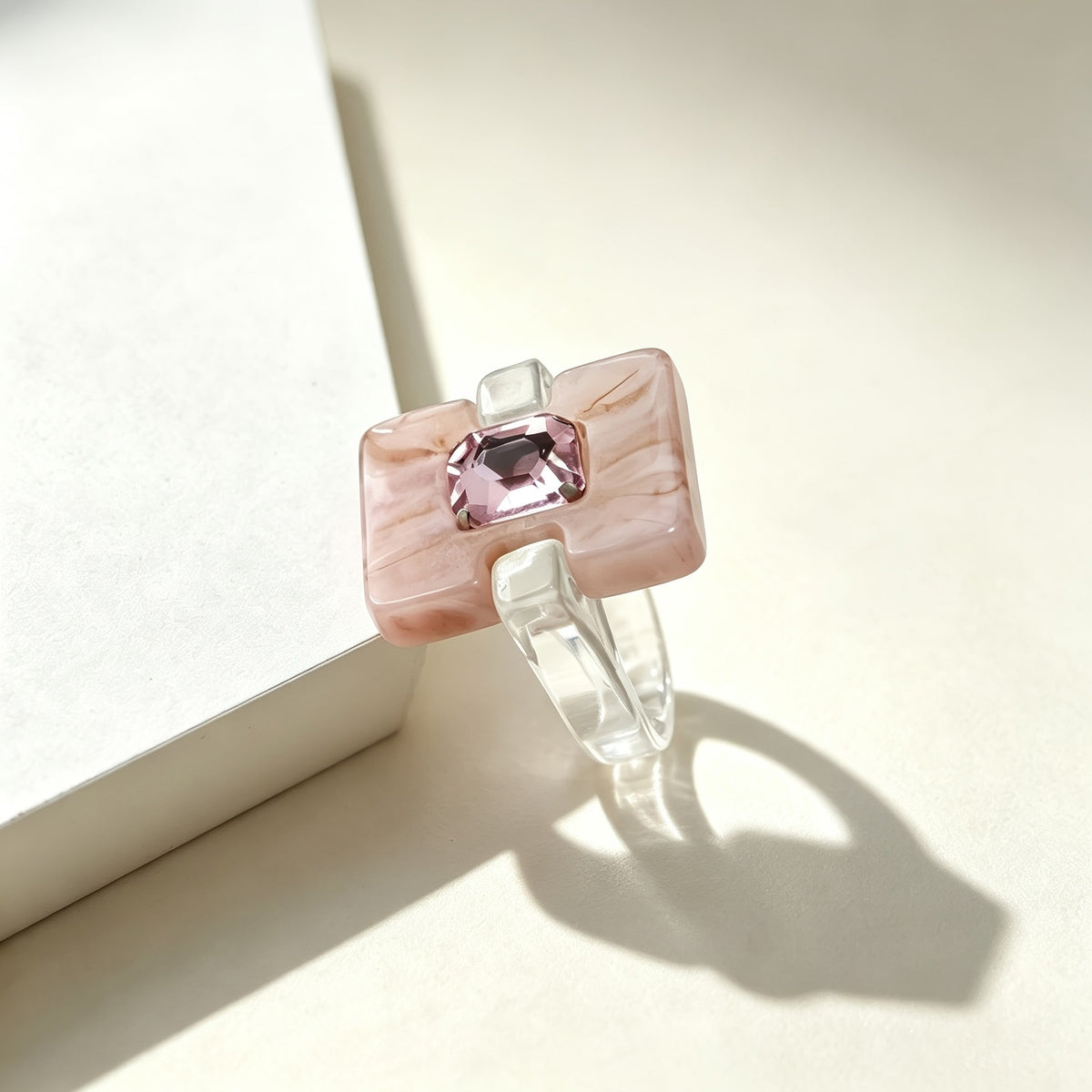 Two-Tone Square Resin Ring