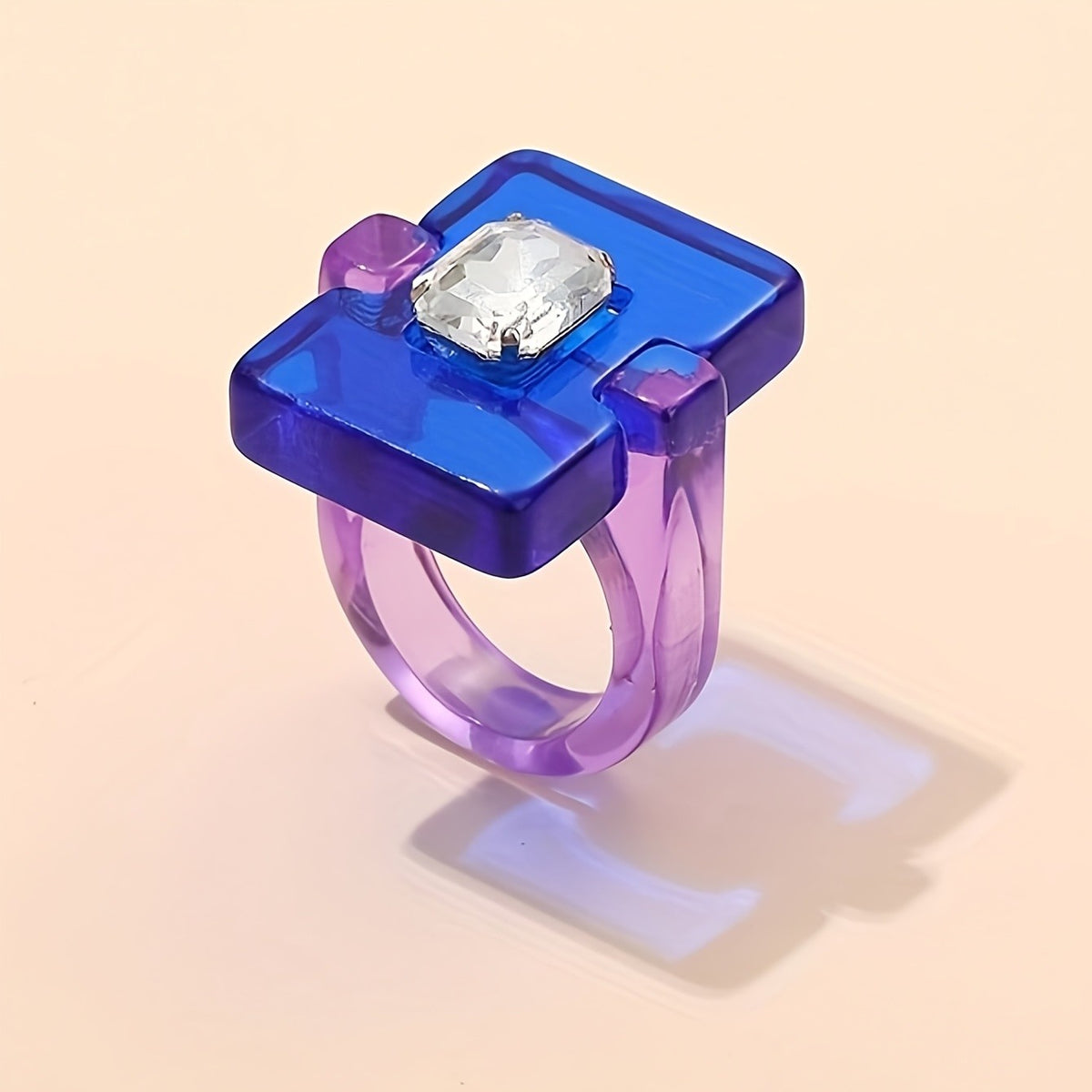 Two-Tone Square Resin Ring
