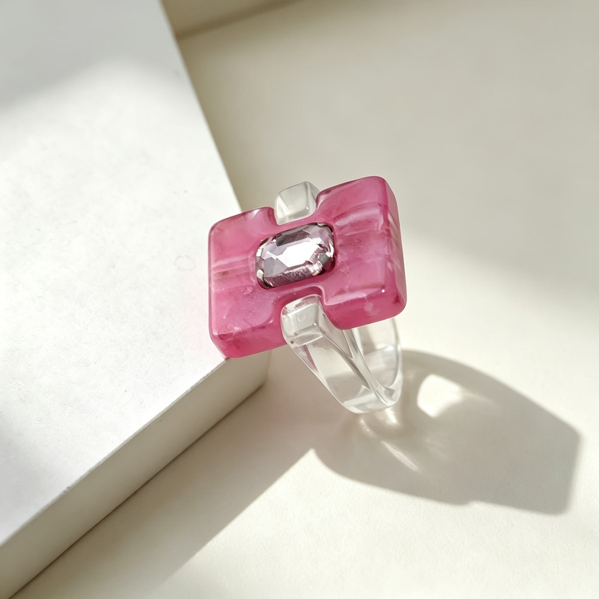 Two-Tone Square Resin Ring