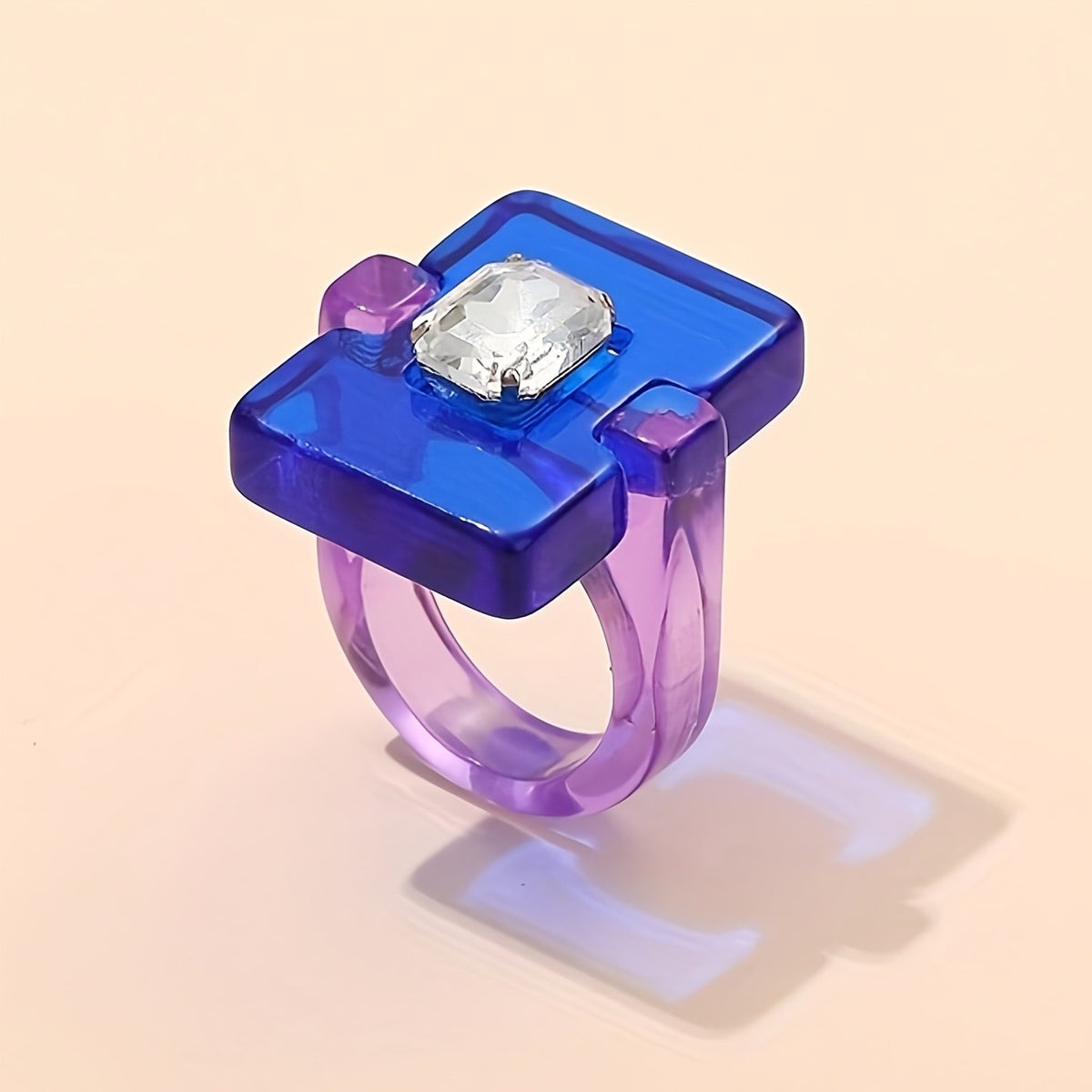 Two-Tone Square Resin Ring