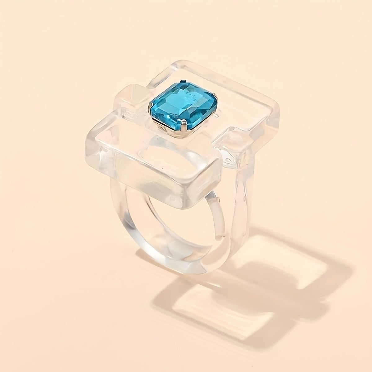 Two-Tone Square Resin Ring
