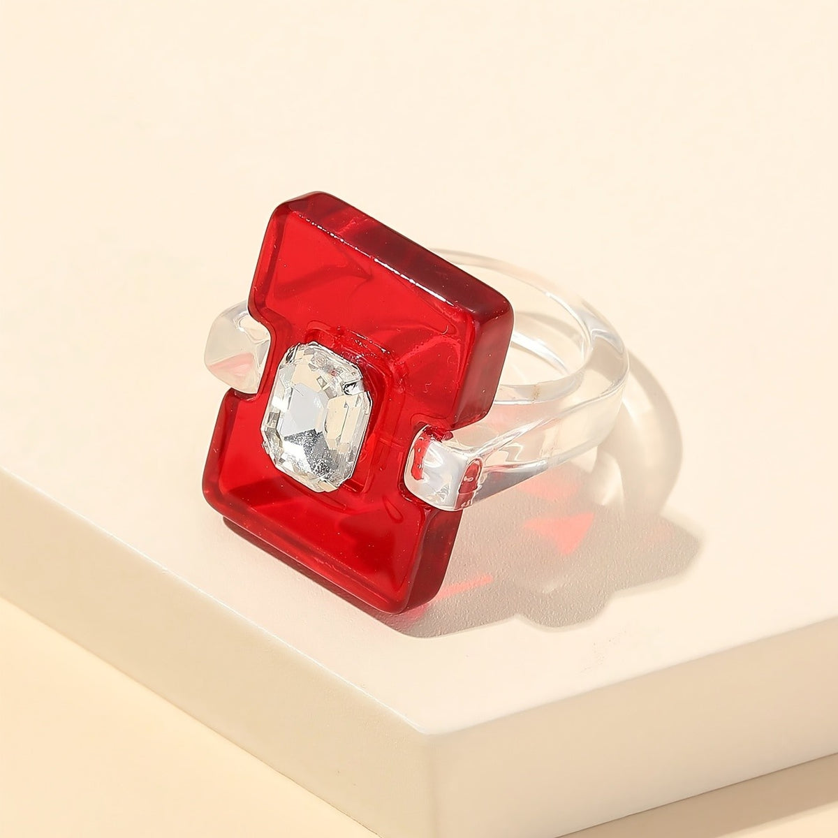 Two-Tone Square Resin Ring