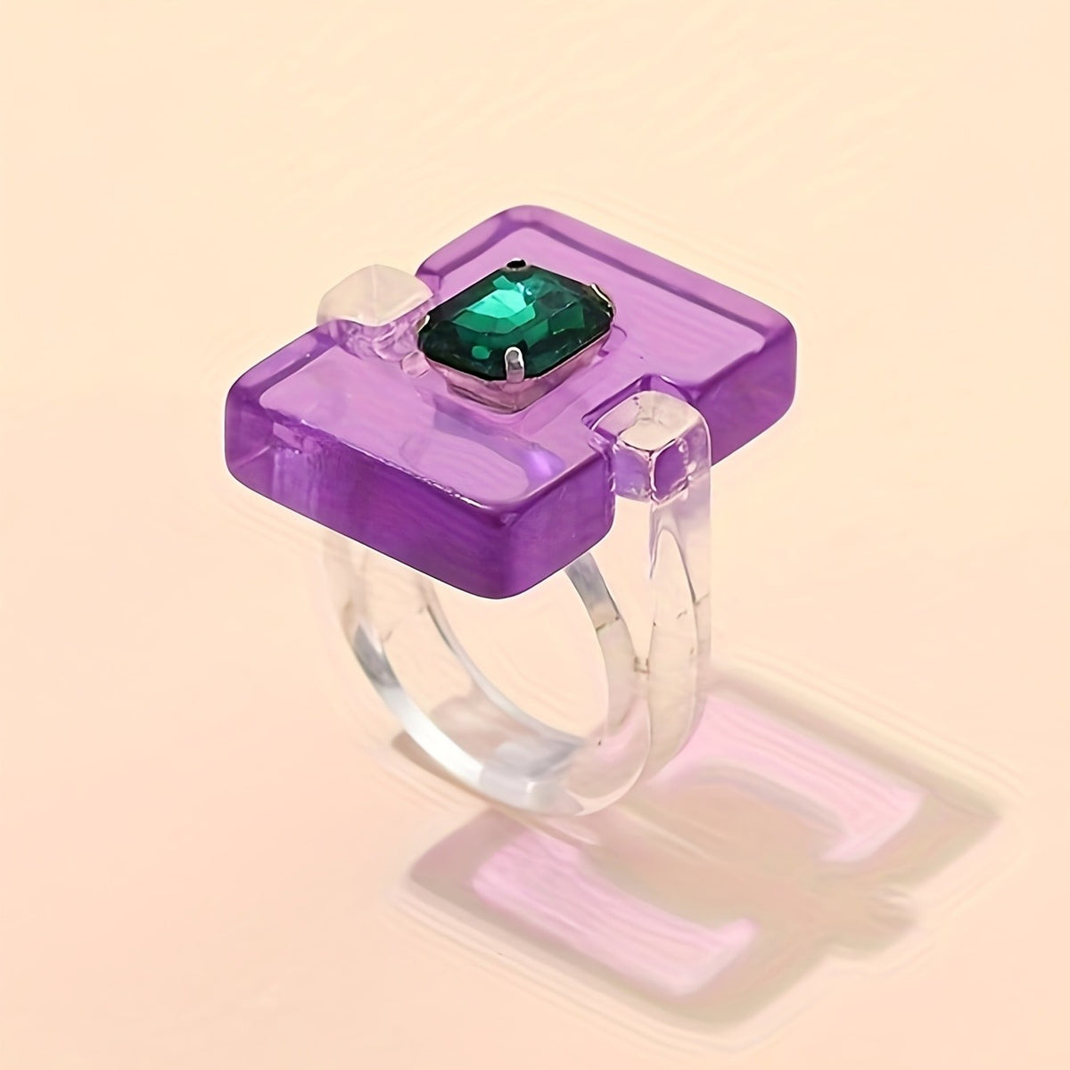 Two-Tone Square Resin Ring