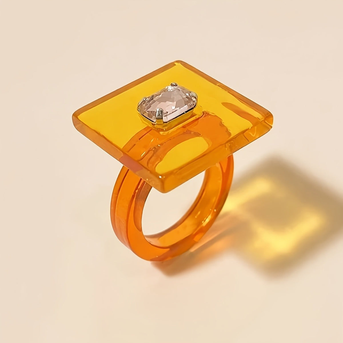 Two-Tone Square Resin Ring