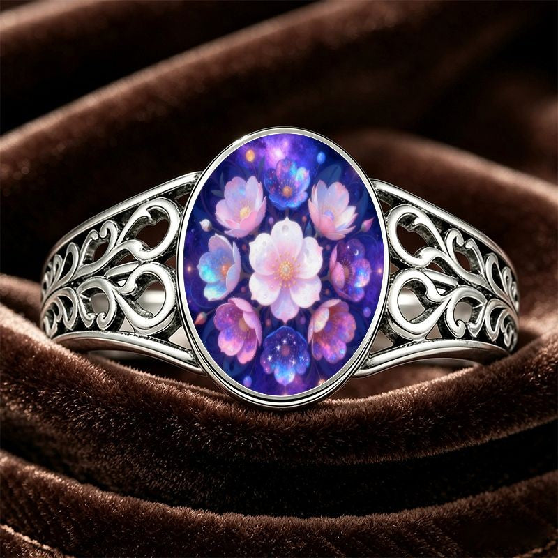 Galaxy Floral Oval Ring