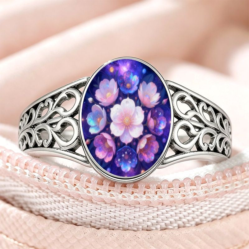 Galaxy Floral Oval Ring