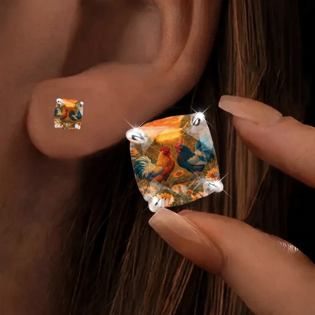Rooster Sunset Earrings