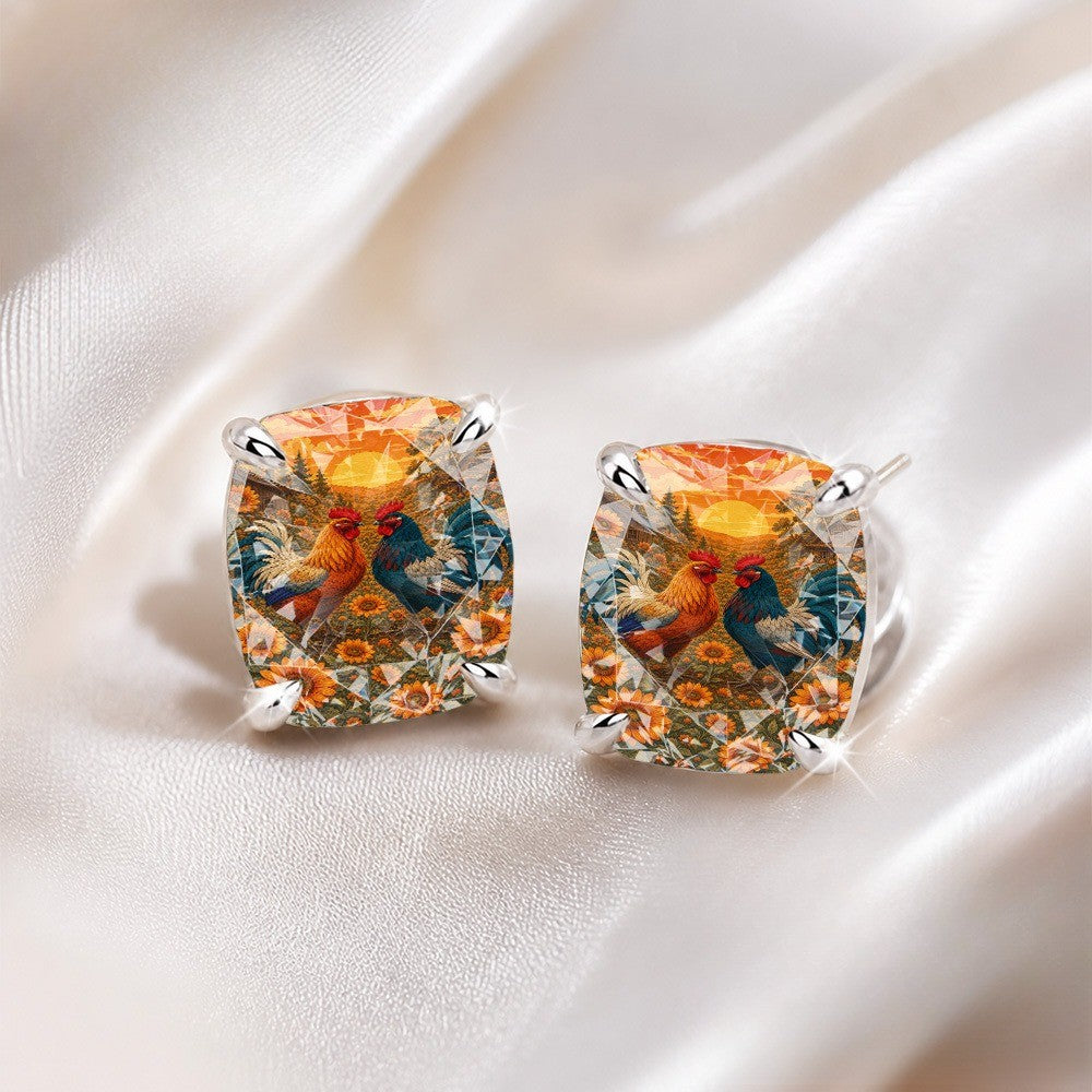 Rooster Sunset Earrings