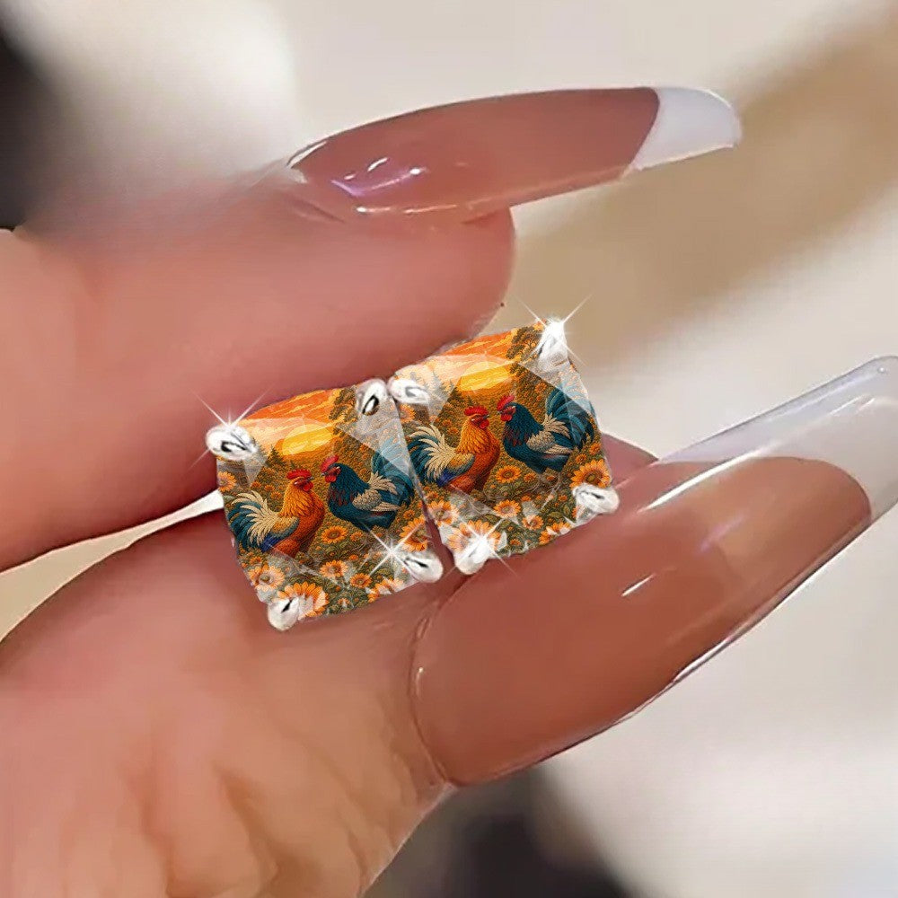 Rooster Sunset Earrings