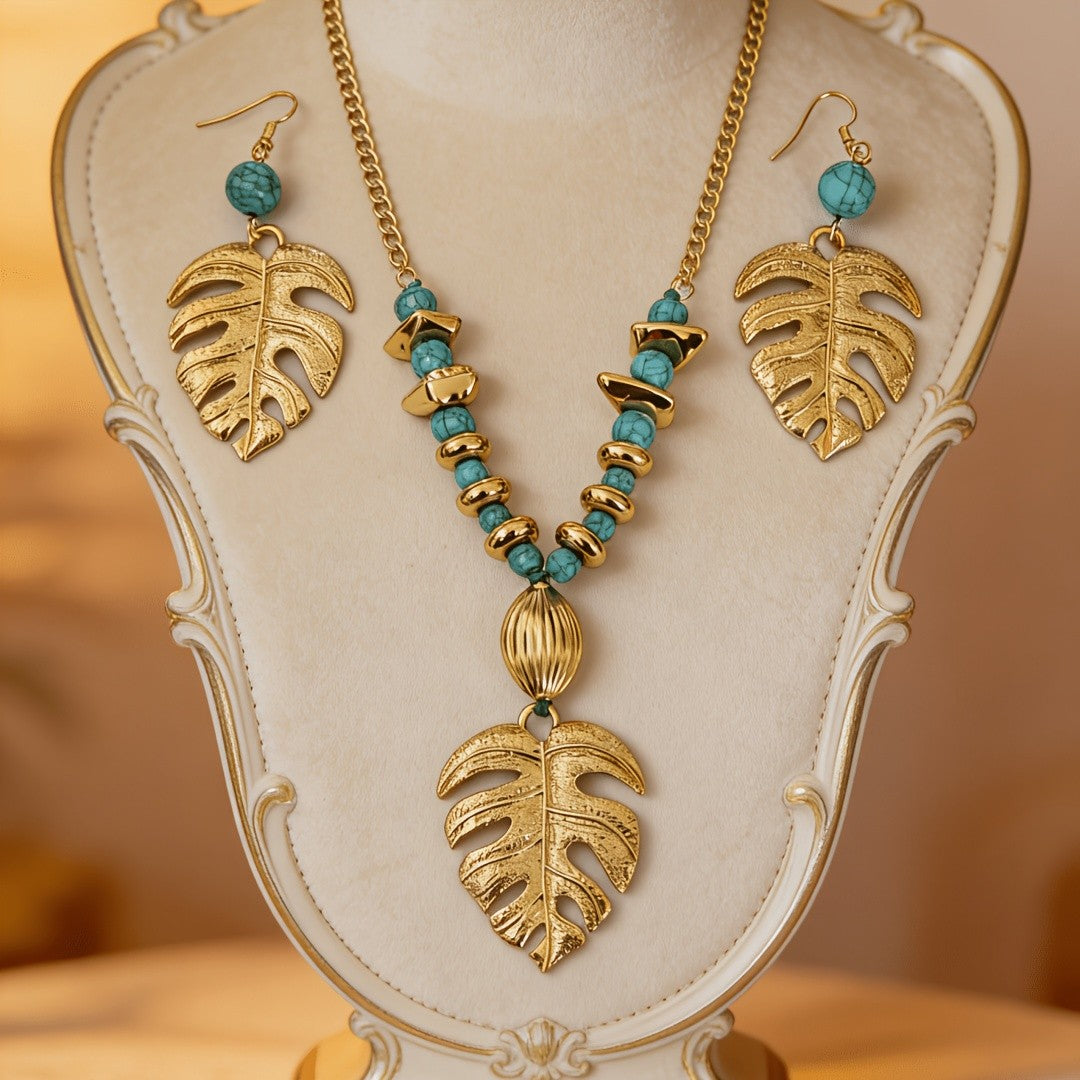 Monstera Leaf Jewelry Set