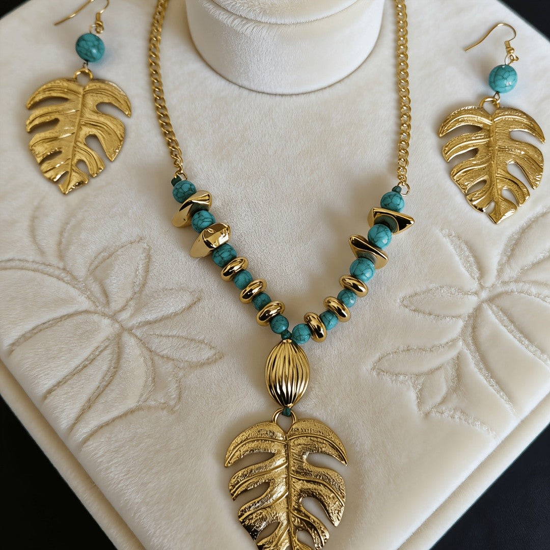 Monstera Leaf Jewelry Set