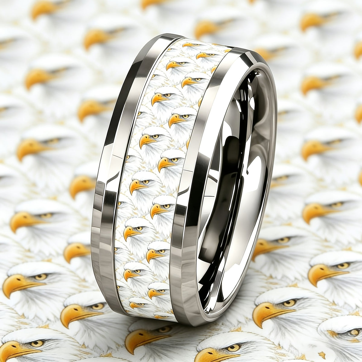 White Eagle Pattern Ring