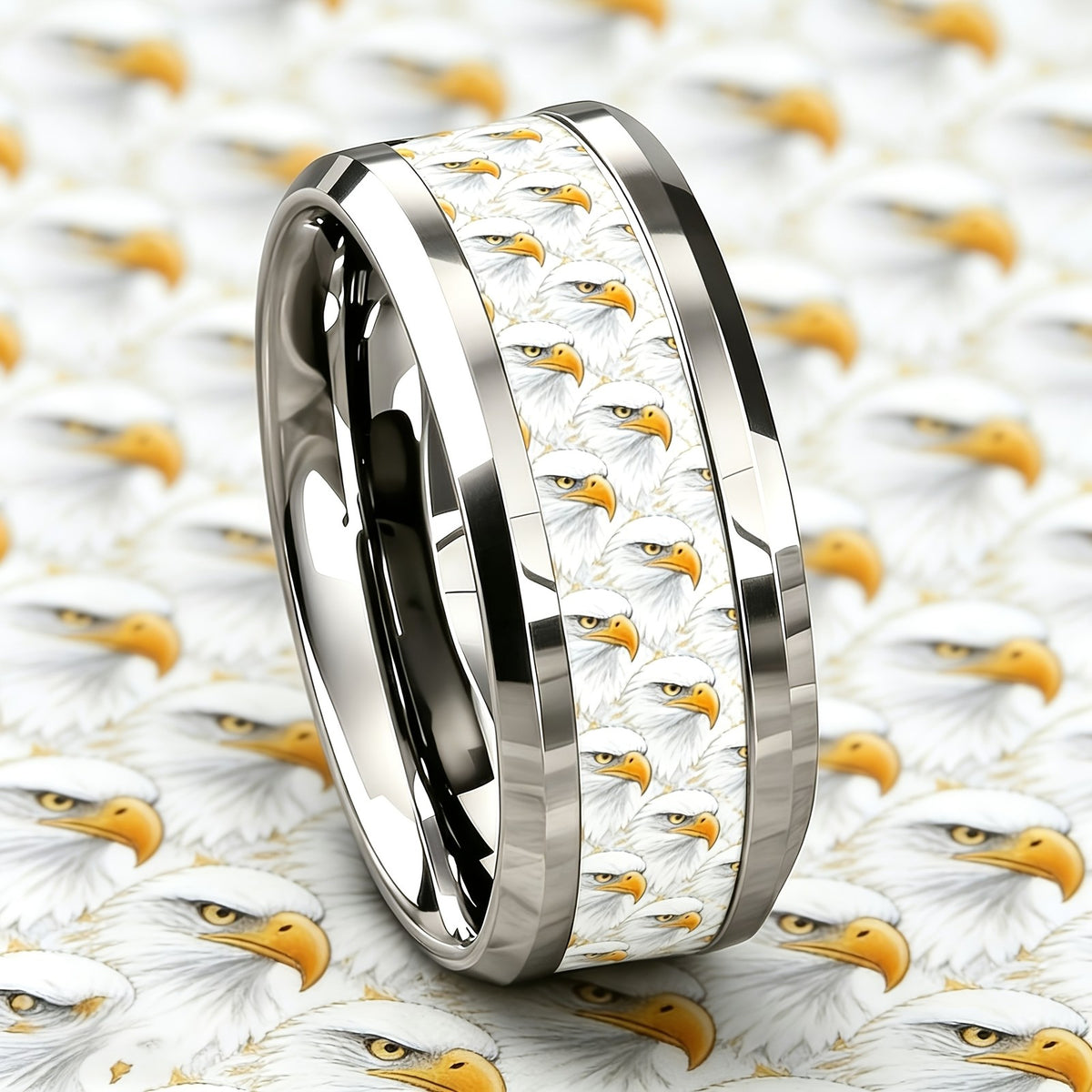 White Eagle Pattern Ring