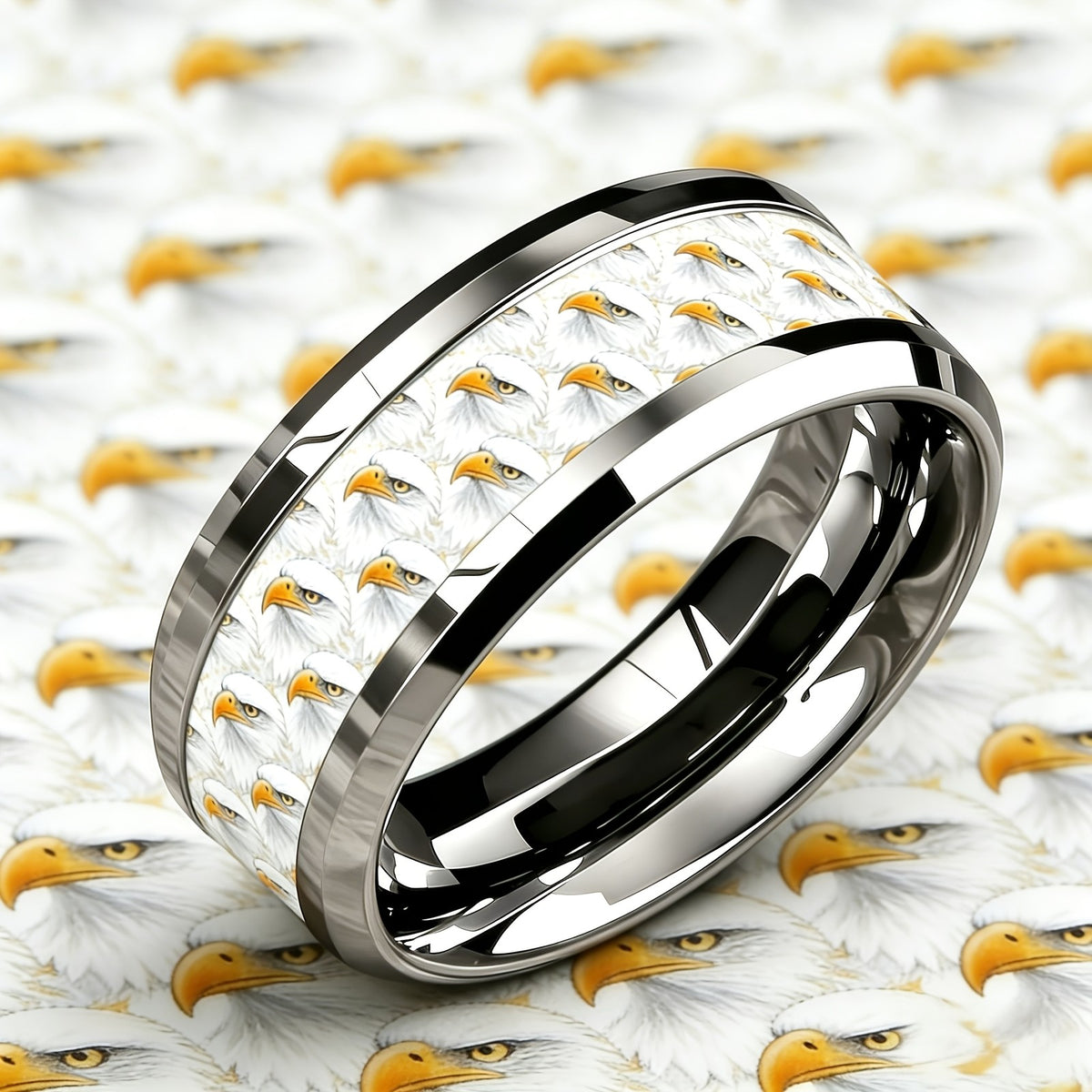 White Eagle Pattern Ring