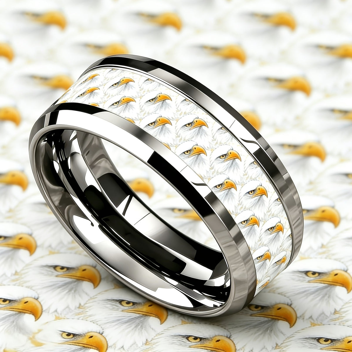 White Eagle Pattern Ring