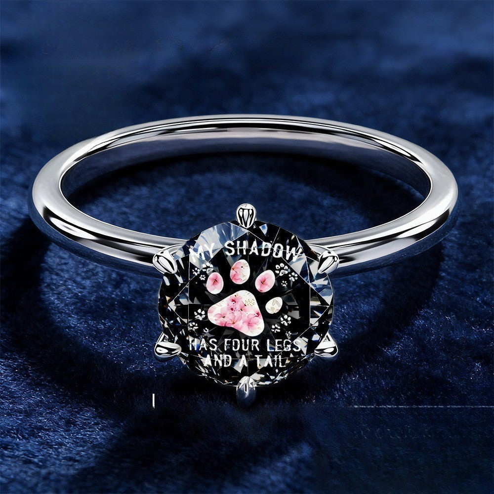 Paw Print Shadow Ring
