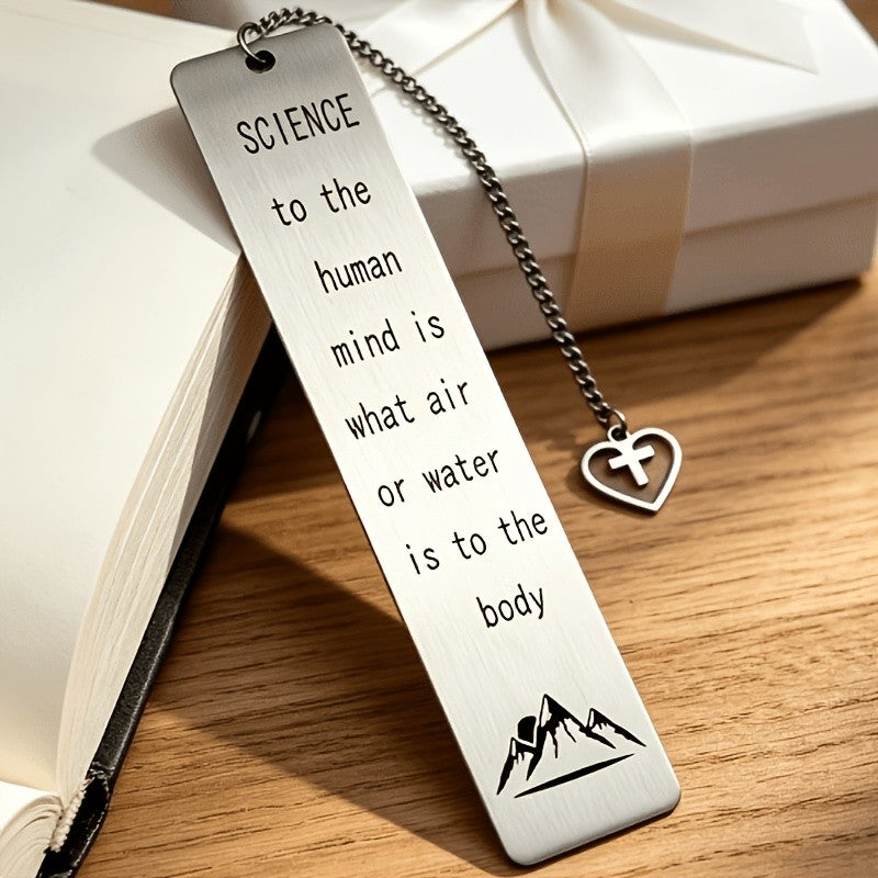 Mountain & Quote Stainless Steel Bookmark