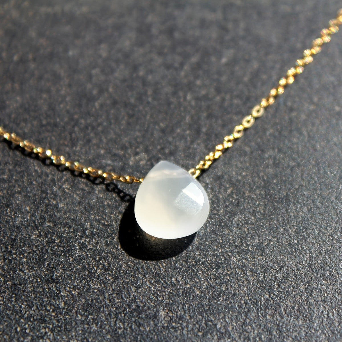 Natural Agate Teardrop Necklace