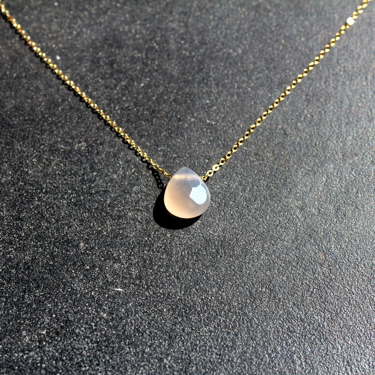 Natural Agate Teardrop Necklace