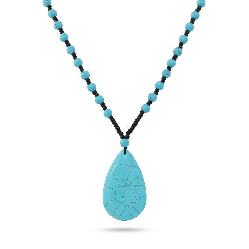 Turquoise Teardrop Pendant Necklace