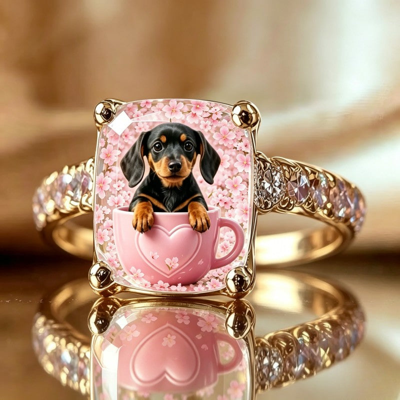 Dachshund Teacup Ring