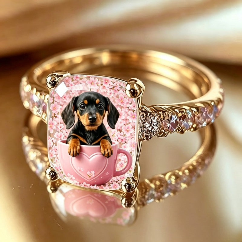 Dachshund Teacup Ring