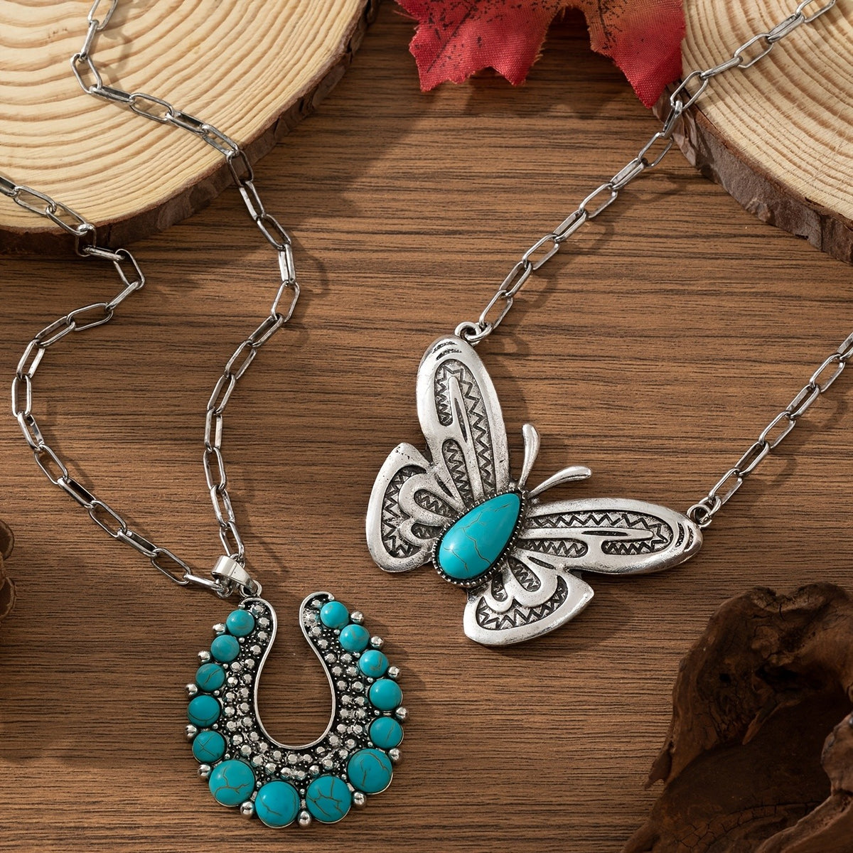Turquoise Horseshoe Necklace