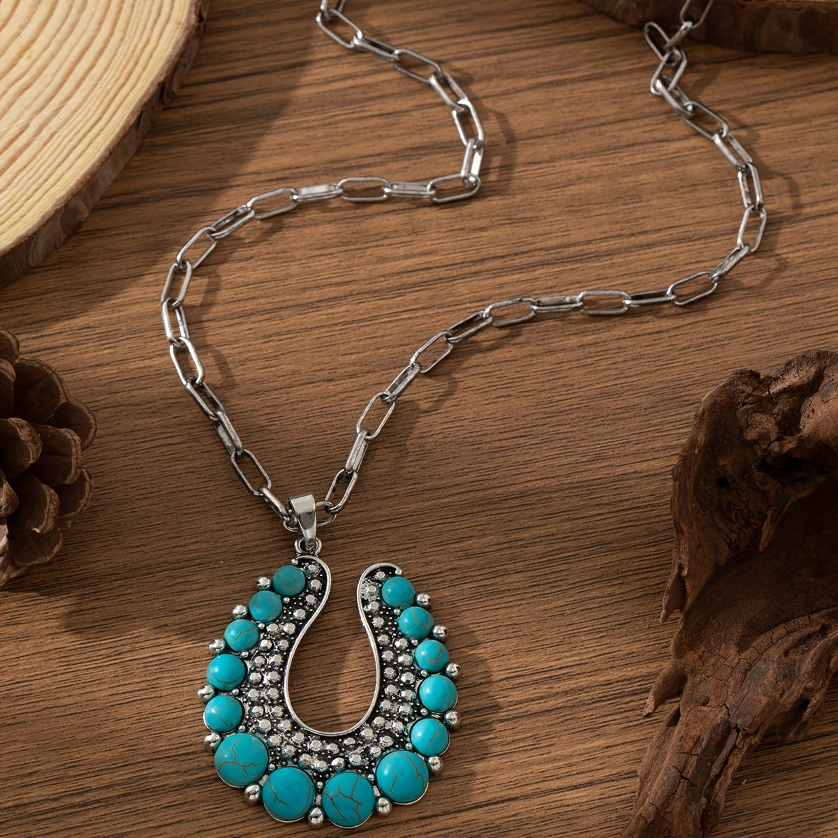 Turquoise Horseshoe Necklace