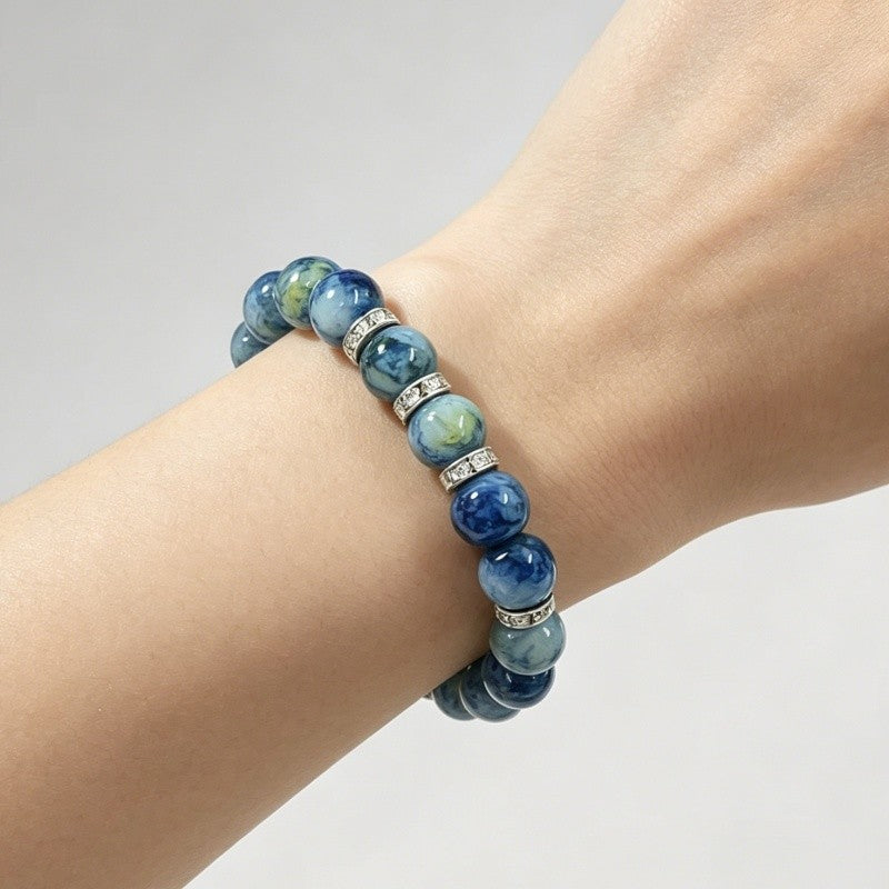 Starry Night Glass Bead Bracelet