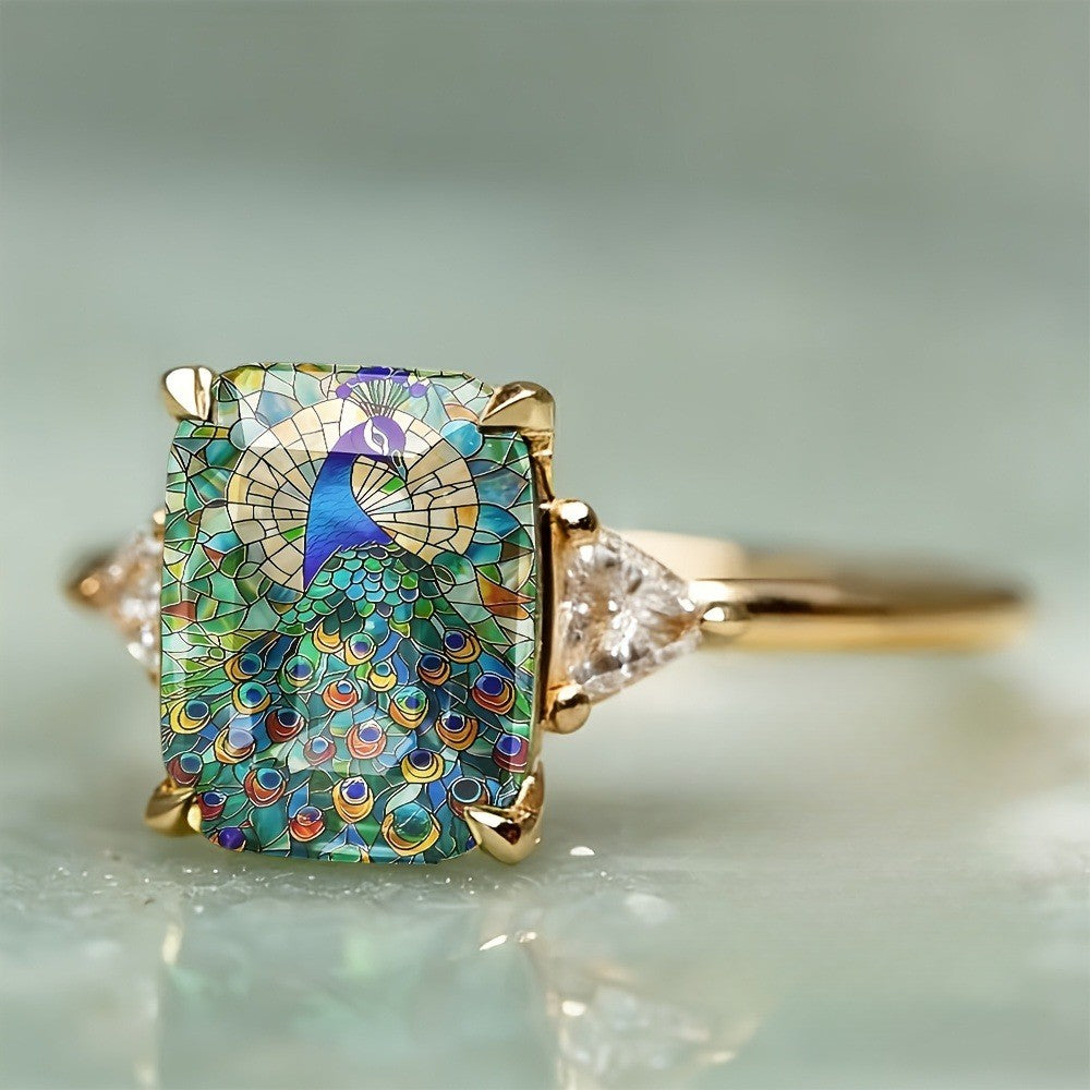 Colorful Peacock Ring