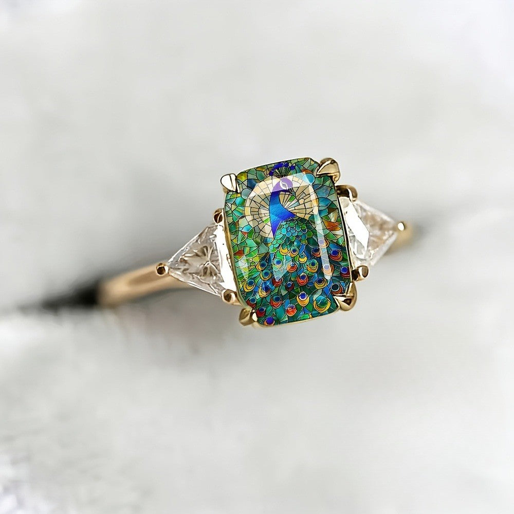 Colorful Peacock Ring