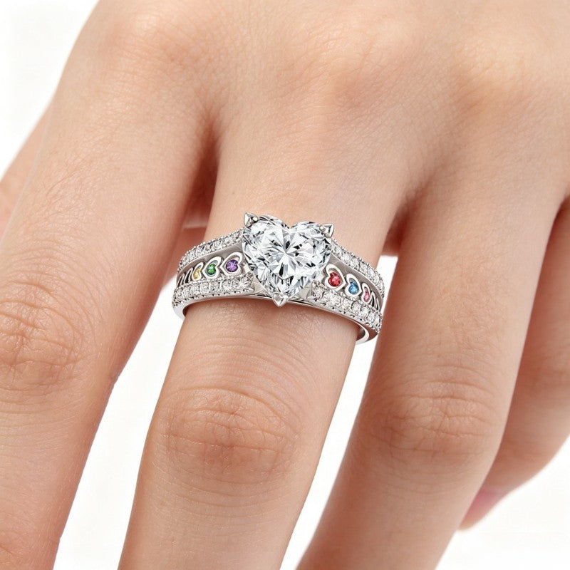 My Family of Love Heart Ring