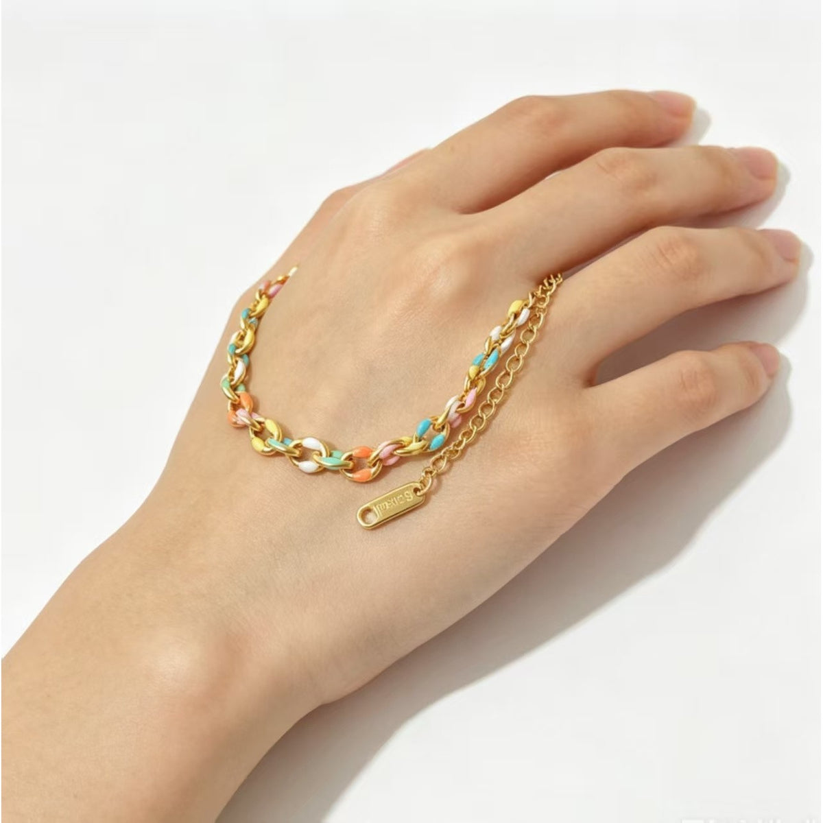 Colorful Enamel Link Bracelet