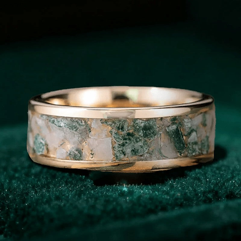 Green Marble Epoxy Ring