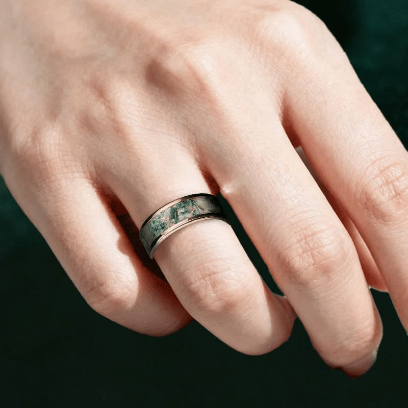 Green Marble Epoxy Ring