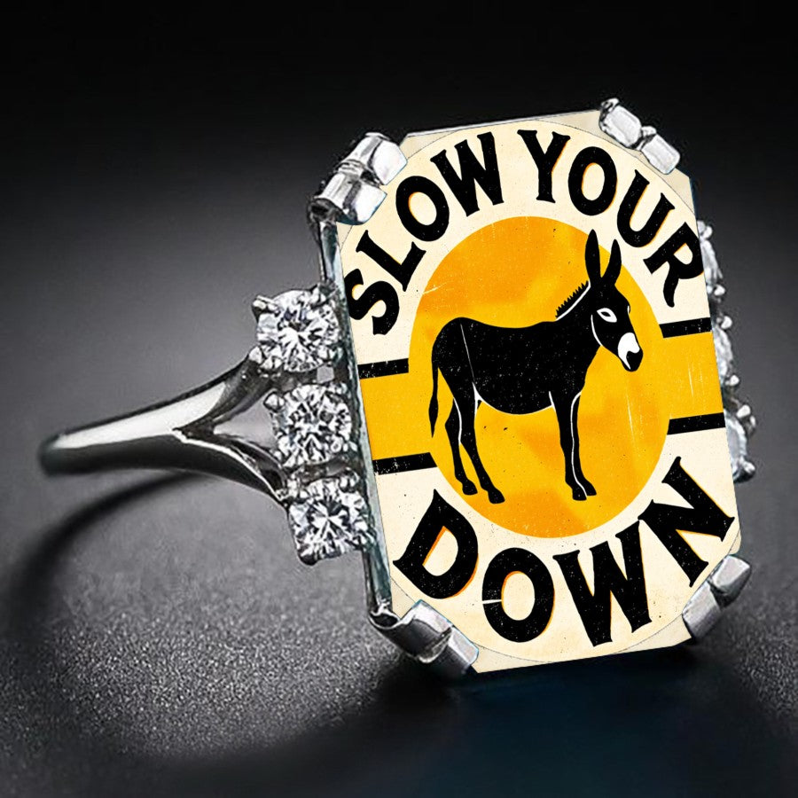 Donkey Square Statement Ring