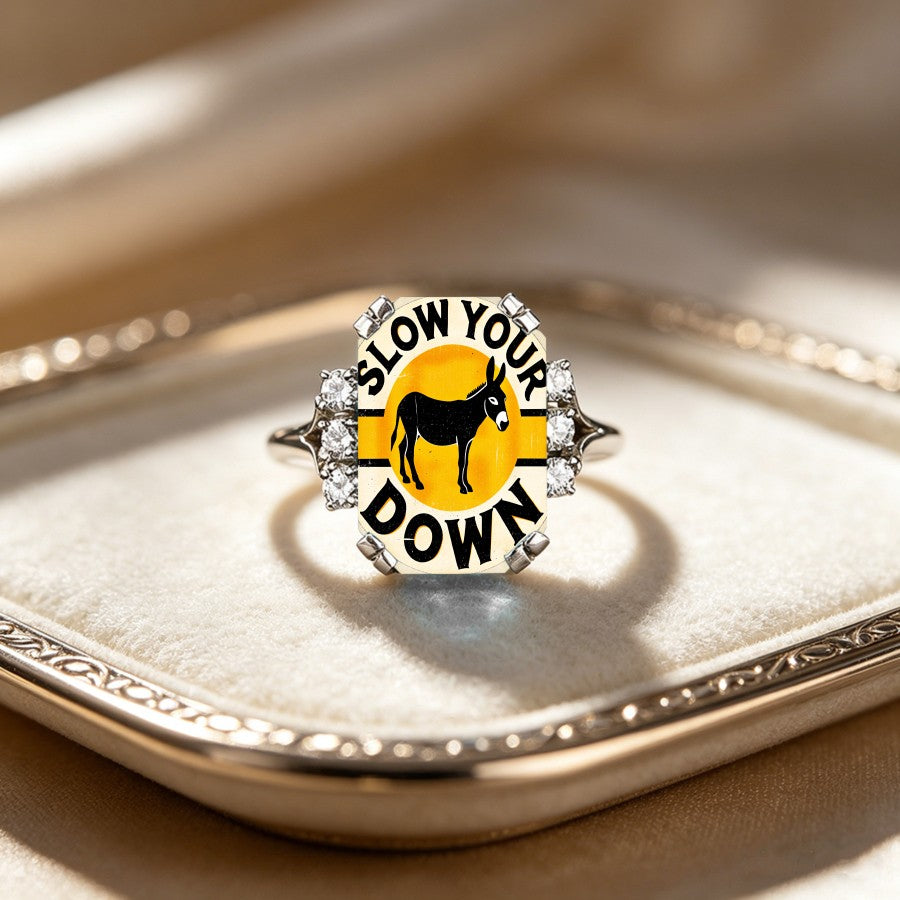 Donkey Square Statement Ring