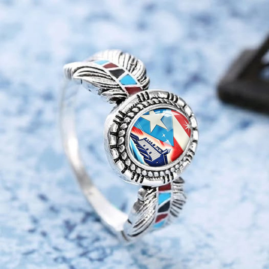 Puerto Rico Flag Oval Ring
