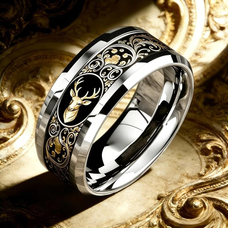 Stag & Scrollwork Ring
