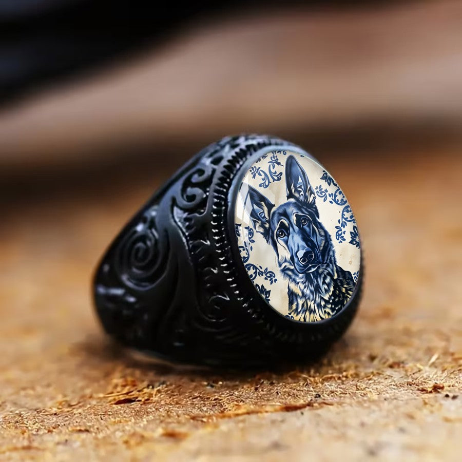 German Shepherd Oval Ring