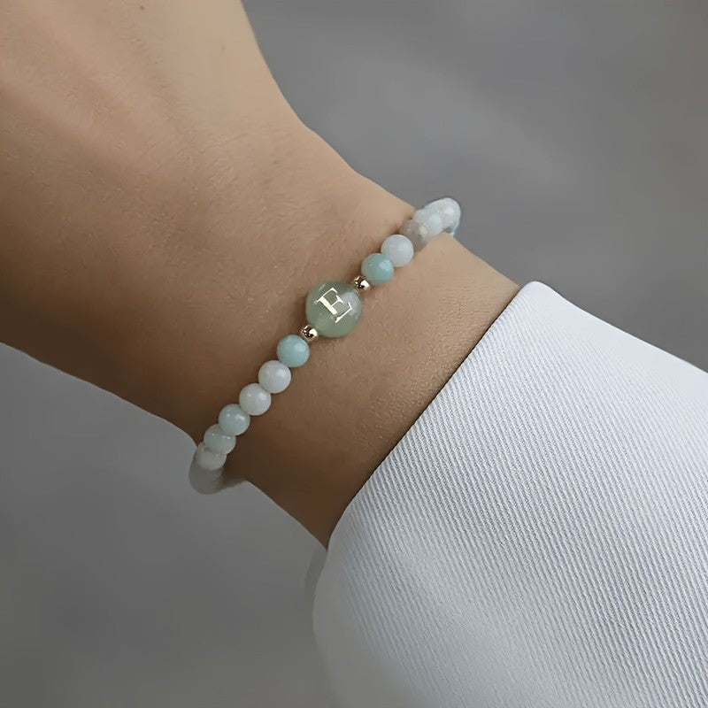 Pastel Stone Initial Bracelet